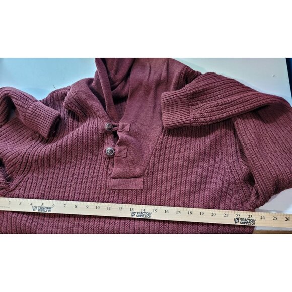 Duluth Trading Co Men's Brigadier Shawl Collar Sweater L Tall Burgundy Preppy - Picture 7 of 10